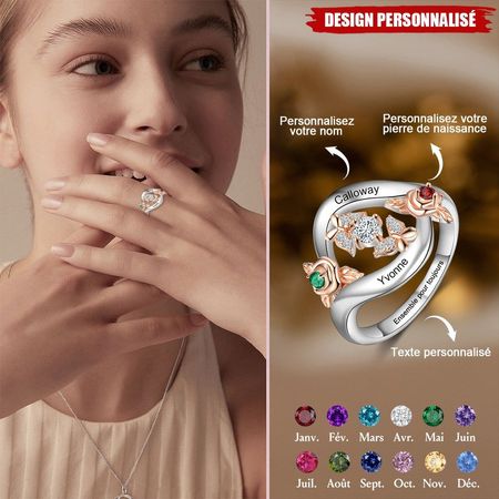 Personalized Rose Ring - Unique Gift for Her